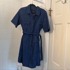 Sharagano 14 never worn Blue Button-Up Shirt Dress